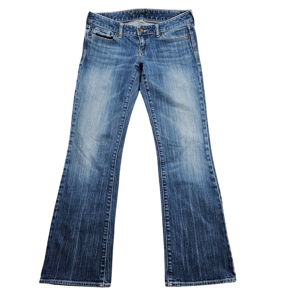 Express Bootcut Jeans Womens 8R Medium Wash Low Rise Stretch Denim‎ 025039
